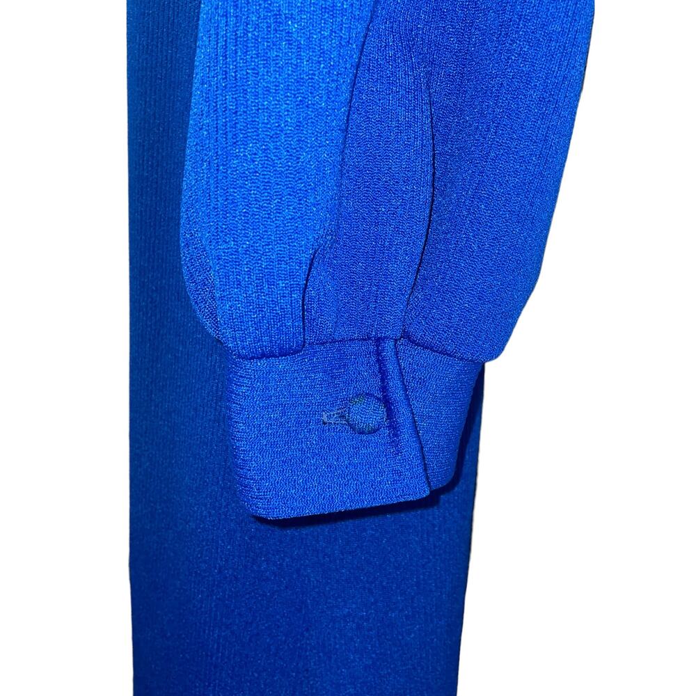 Vintage 1970's Threads by Jerrie Lurie Mod Cobalt Blue Dress Size 14 - Picture 6 of 8